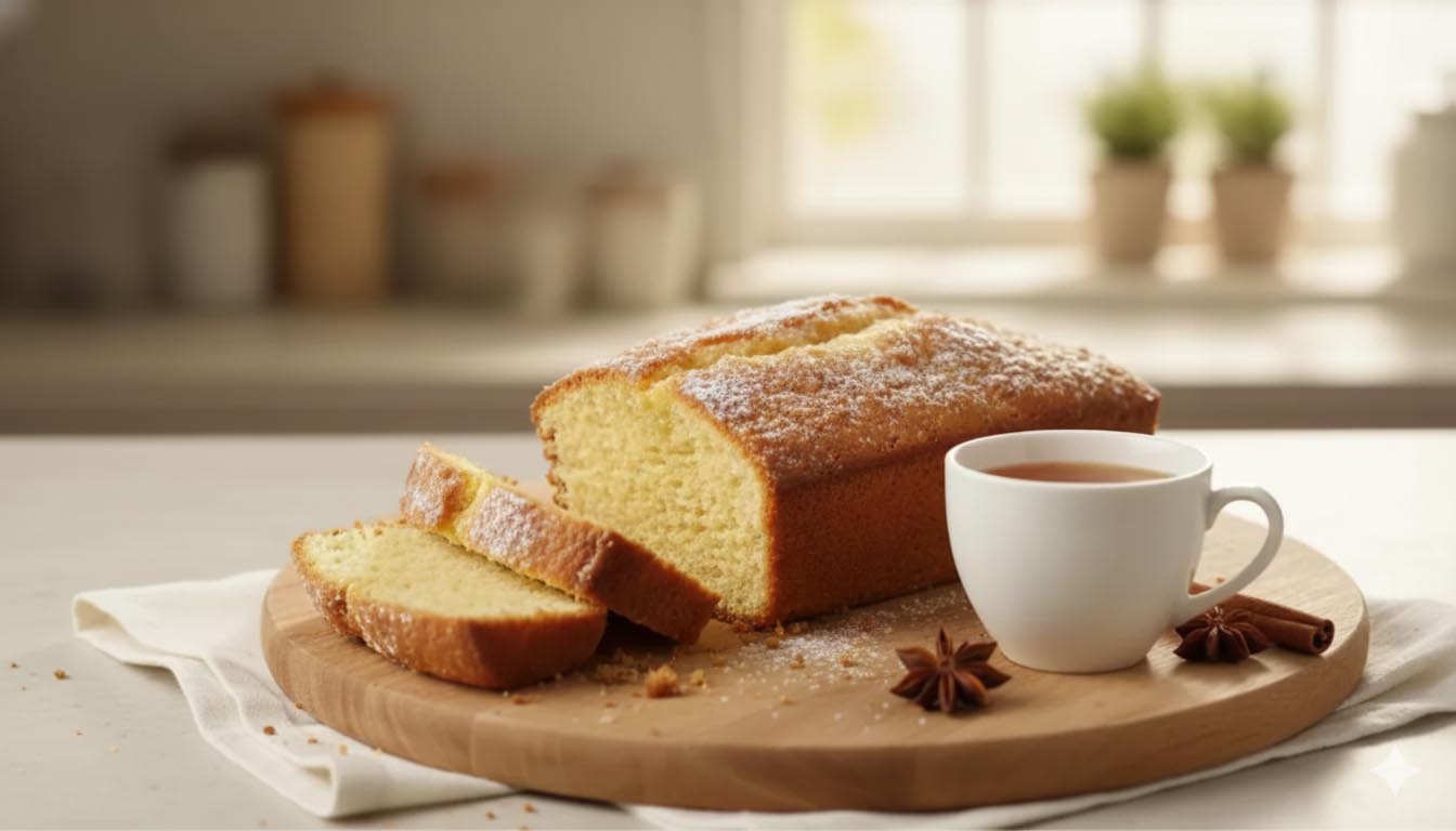 Simple Eggless Tea Cake (Maida Loaf)