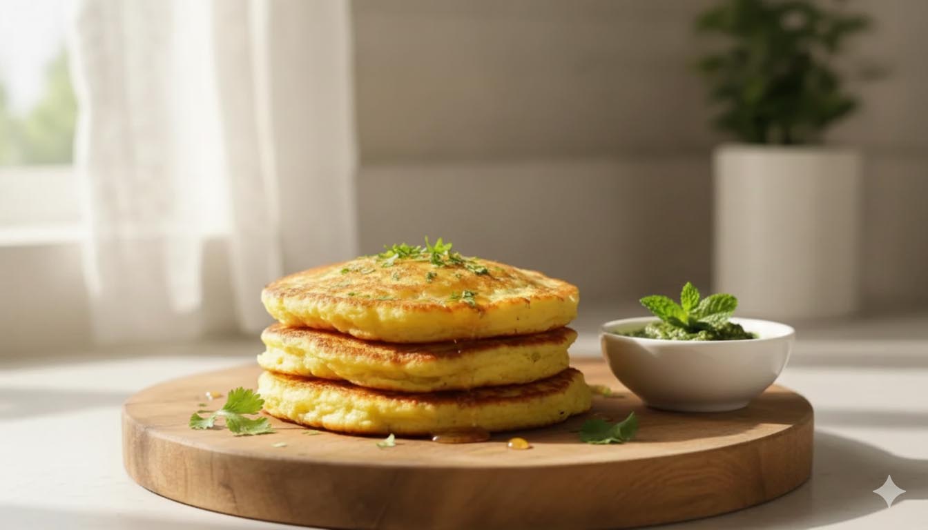 Quick, Instant Maida Pancakes (Pudla/Cheela)