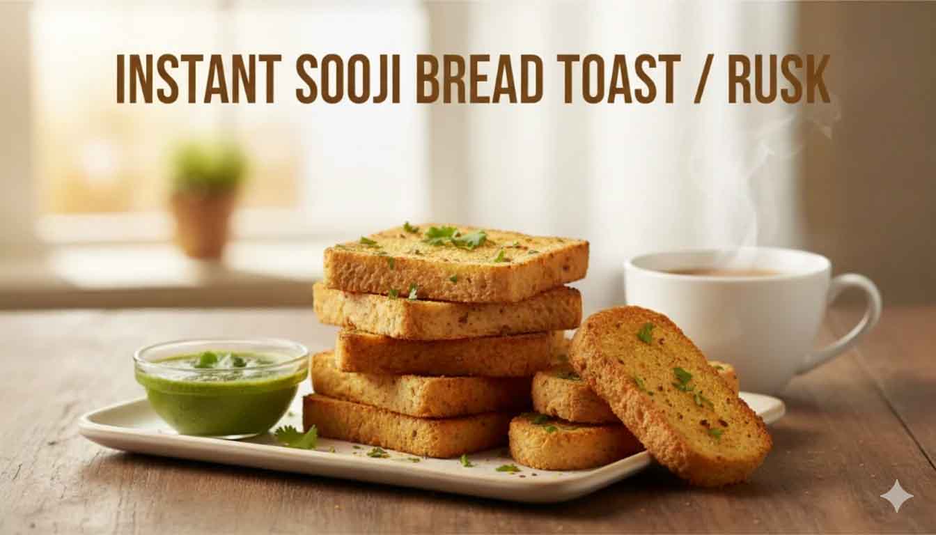Instant Sooji Bread Toast / Rusk