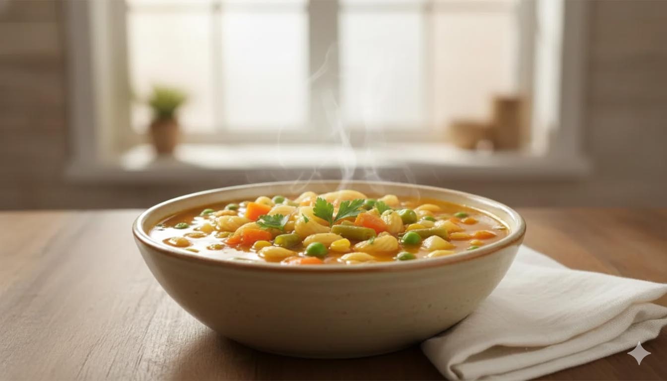 Quick Vegetable Macaroni Soup