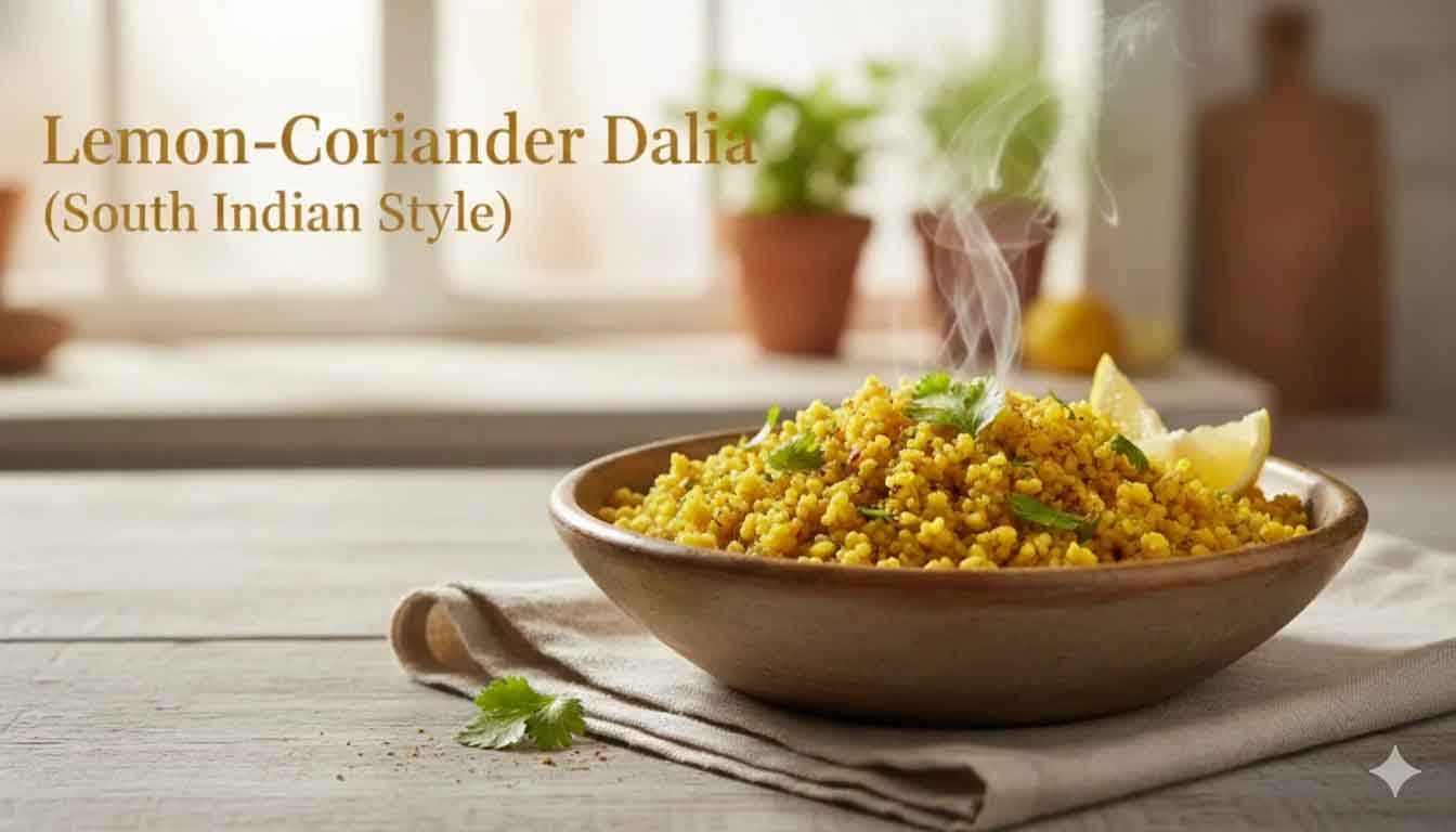 Lemon-Coriander Dalia (South Indian Style)