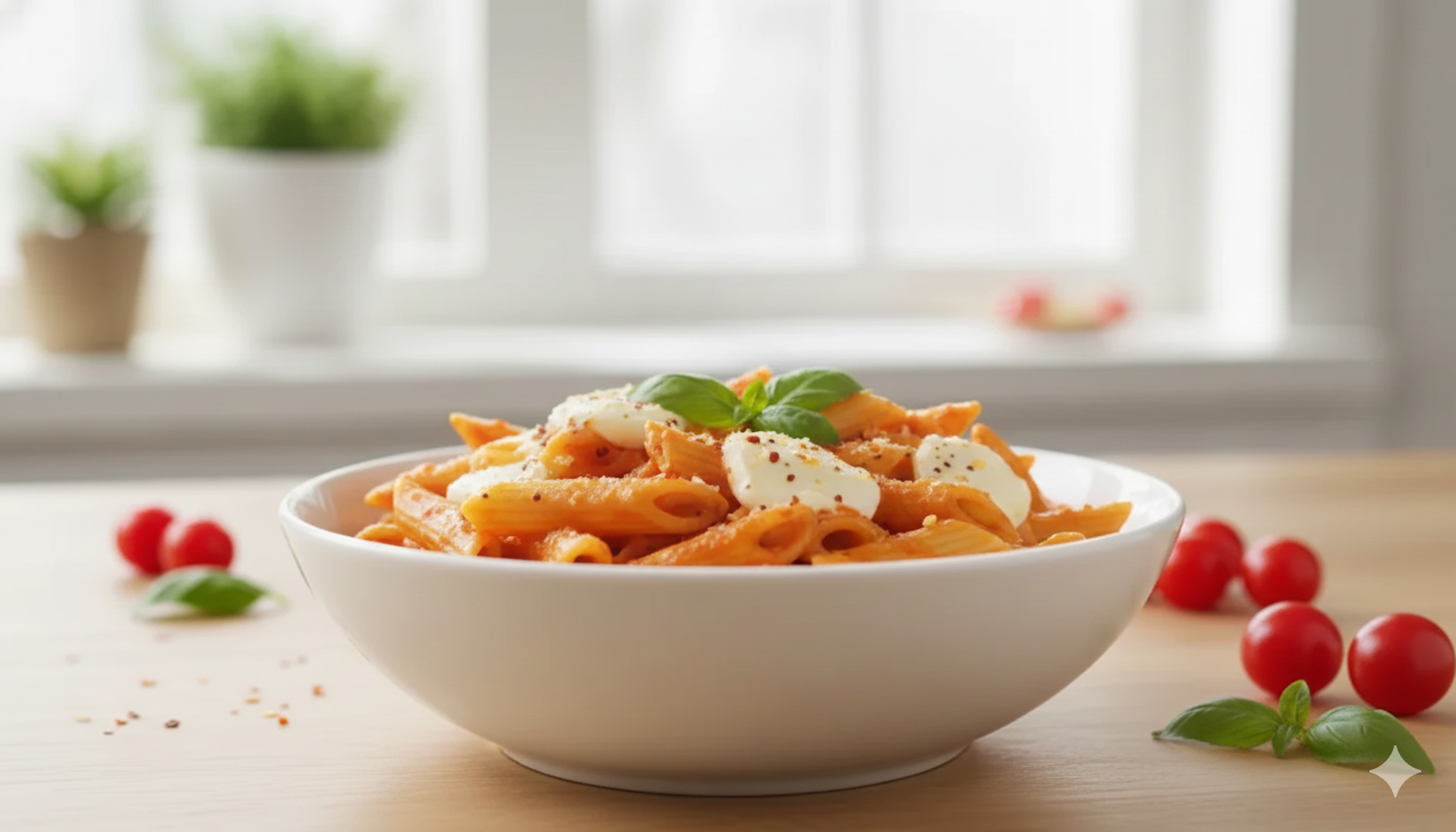 Quick Cheesy Tomato Penne