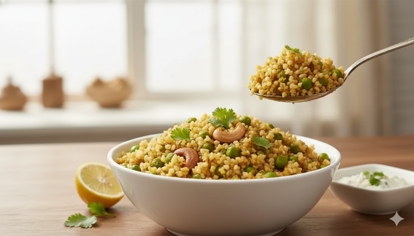 Quick Dalia Pulao (With Peas)