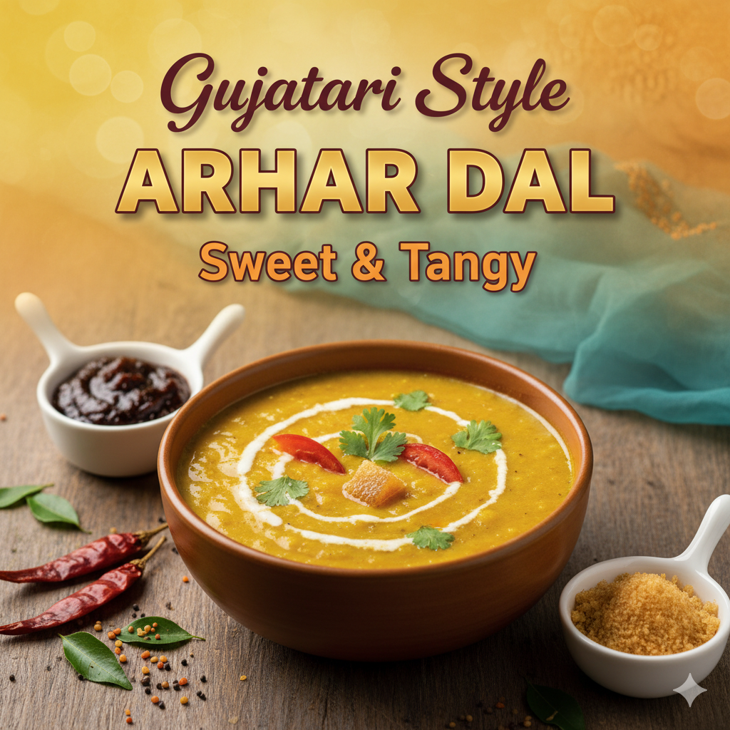 Gujarati Style Arhar Dal (Sweet & Tangy)