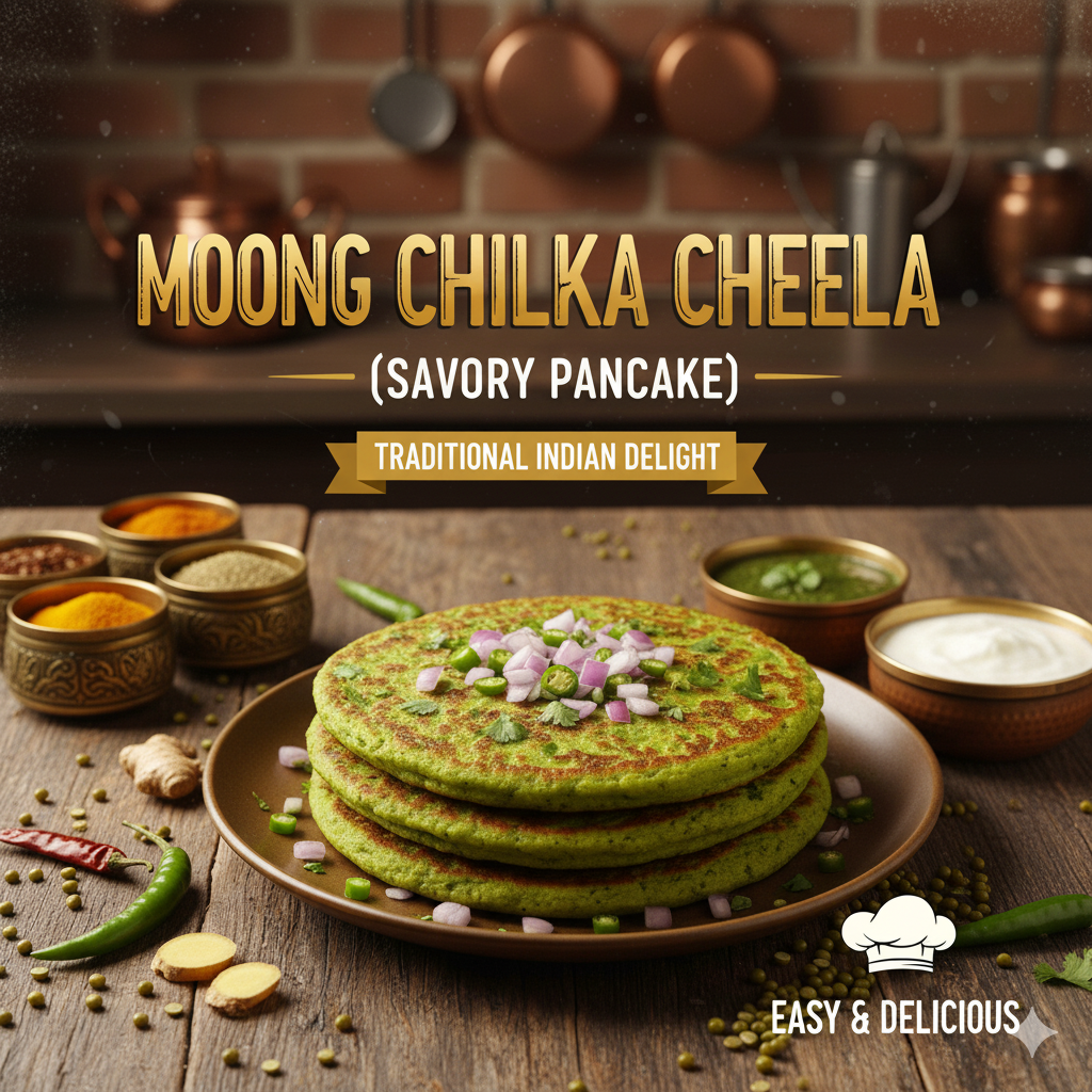 Moong Chilka Cheela (Savory Pancake)