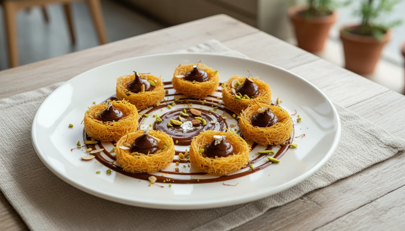Seviyan Nests with Chocolate Sauce